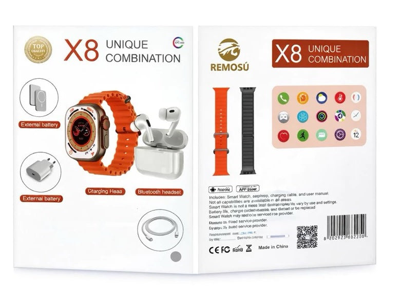 KIT RELOJ X8 Ultra -AUDIFONOS -BATERIA