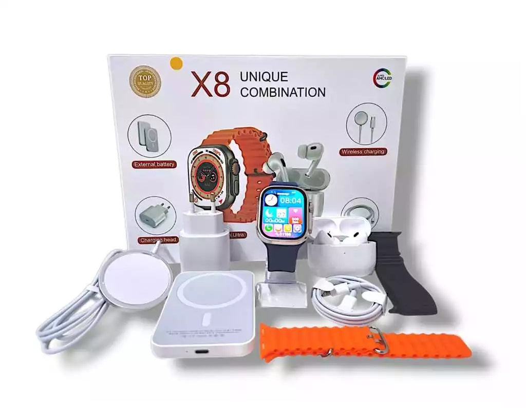 KIT RELOJ X8 Ultra -AUDIFONOS -BATERIA